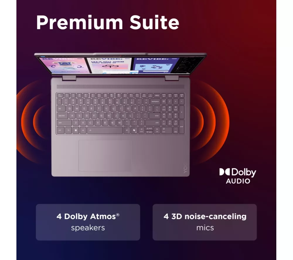 LENOVO Yoga 7 16" 2 in 1 Laptop, Copilot+ PC - Intel® Core™ Ultra 7, 1 TB SSD, Luna Grey