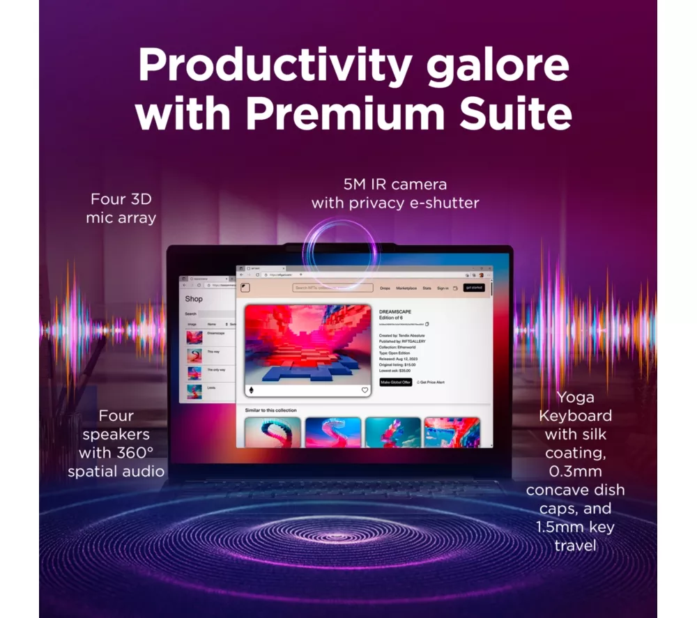LENOVO Yoga Slim 7 14" Laptop, Copilot+ PC - Intel® Core™ Ultra 7, 1 TB SSD, Grey