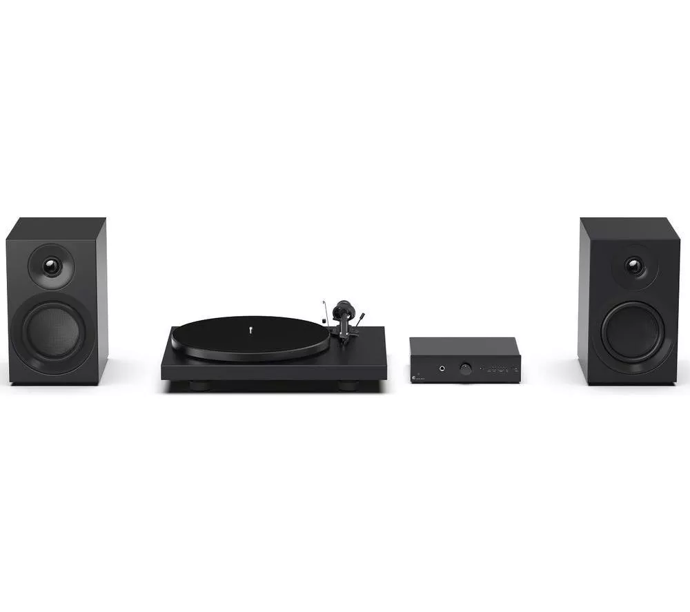 PRO-JECT Colourful Audio Belt Drive Turntable, Stereo Box and Speaker System - Satin Black