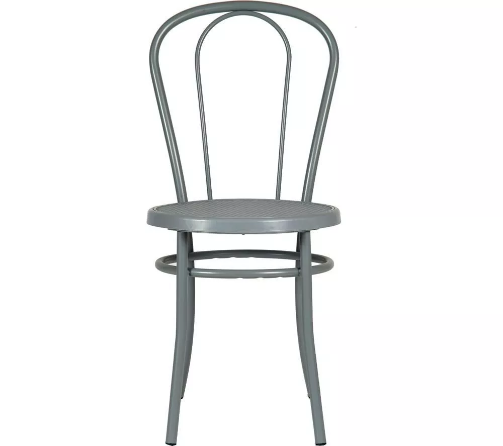 TEKNIK Urban Bistro Metal Chair - Dove Grey, Set of 4