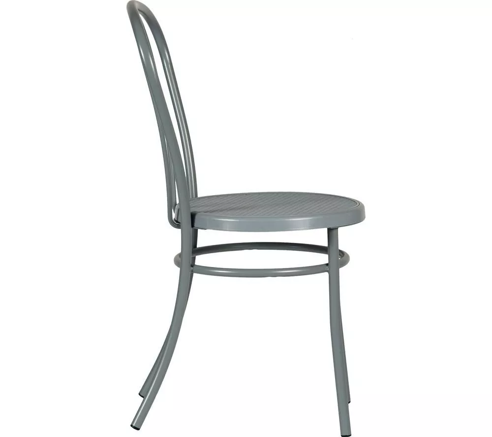 TEKNIK Urban Bistro Metal Chair - Dove Grey, Set of 4