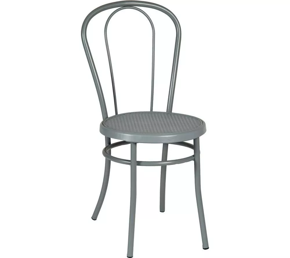 TEKNIK Urban Bistro Metal Chair - Dove Grey, Set of 4