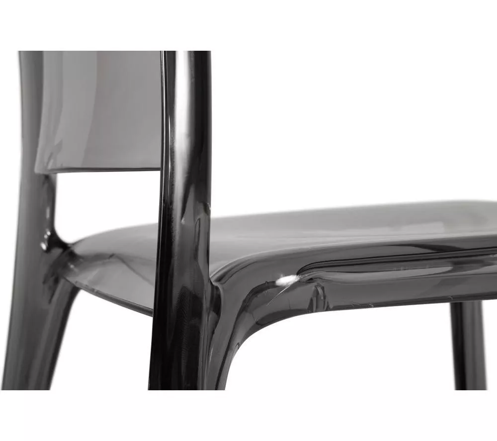 TEKNIK Clarity Polycarbonate Chair - Smoked, Set of 4