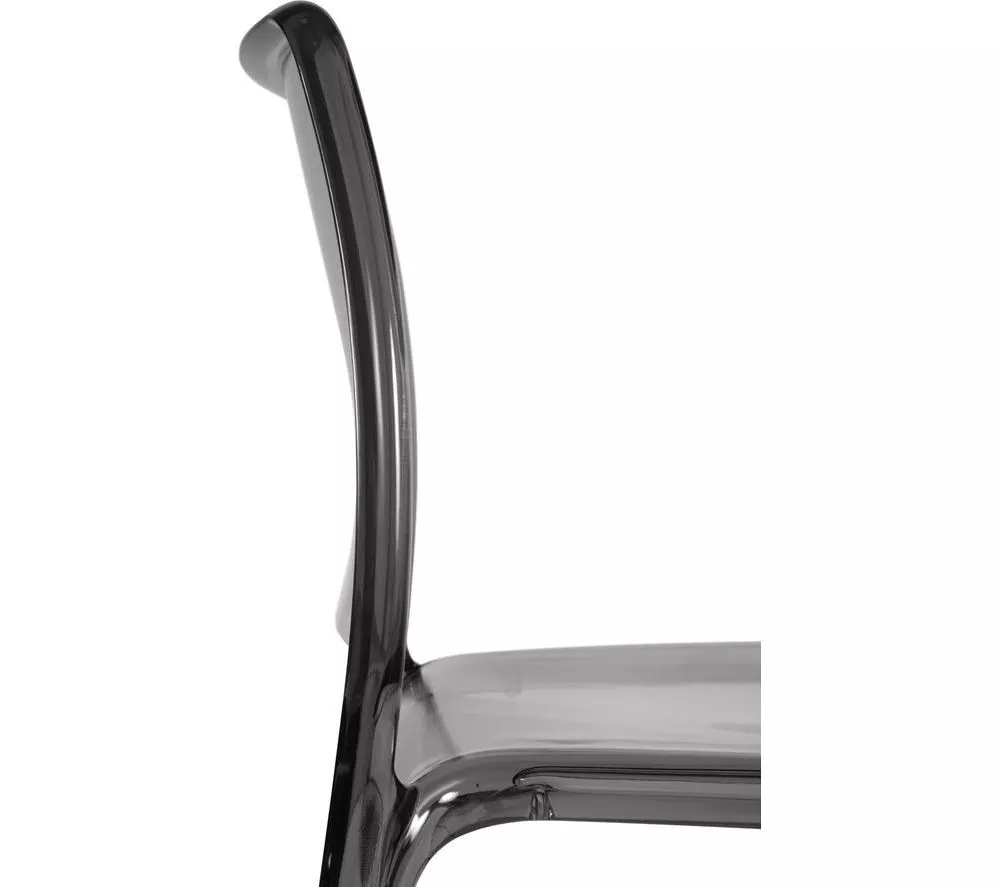 TEKNIK Clarity Polycarbonate Chair - Smoked, Set of 4