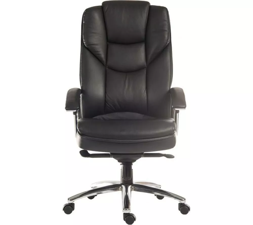 TEKNIK Skyline Leather Tilting Executive Chair - Black & Silver