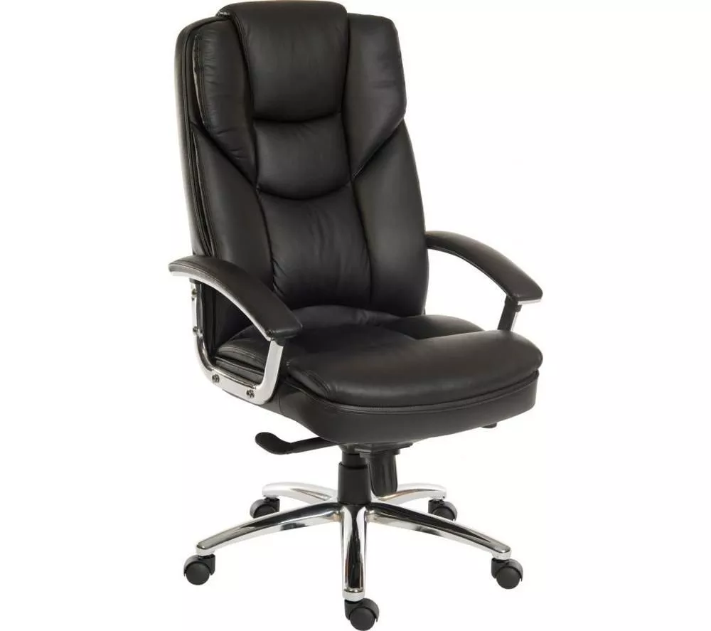 TEKNIK Skyline Leather Tilting Executive Chair - Black & Silver