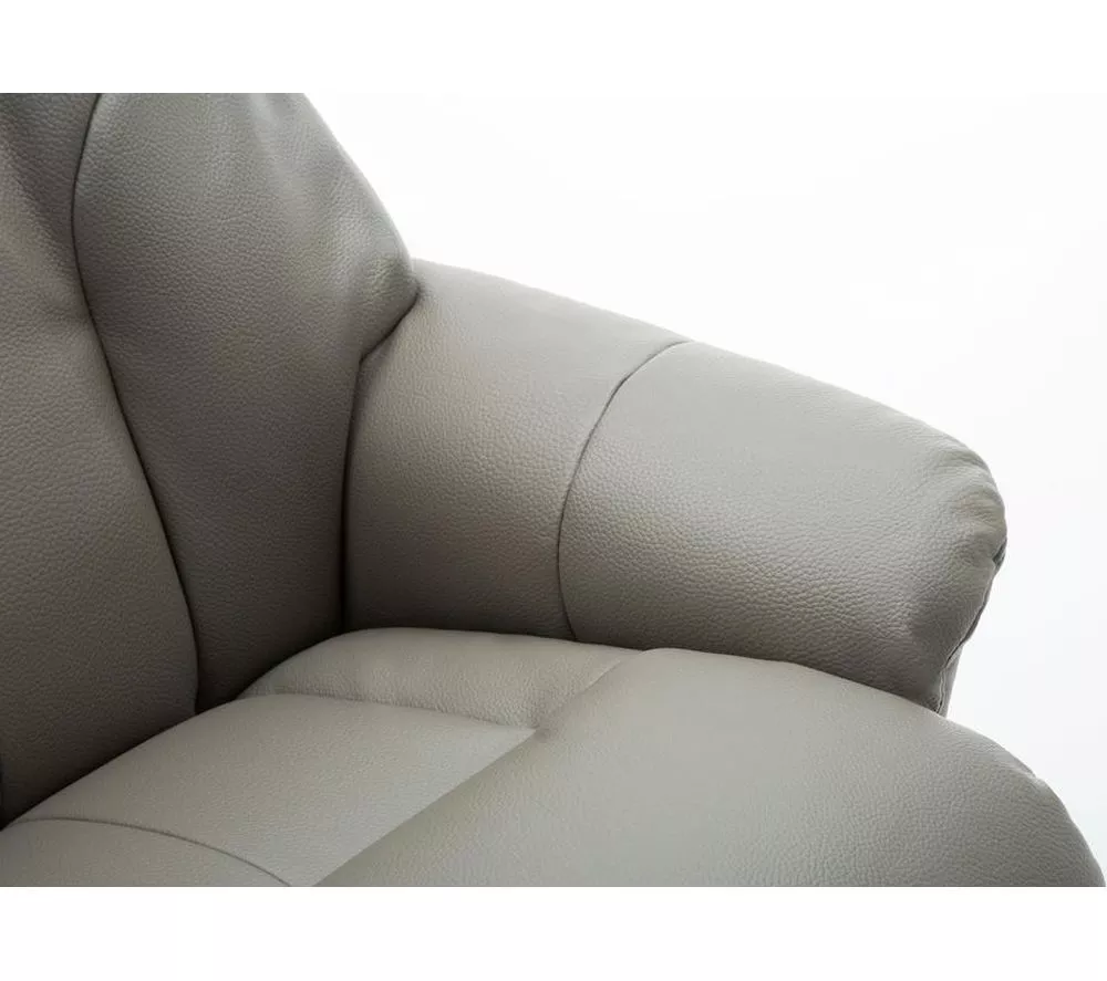 TEKNIK Denver Luxury Leather Reclining Executive Chair with Footstool - Grey