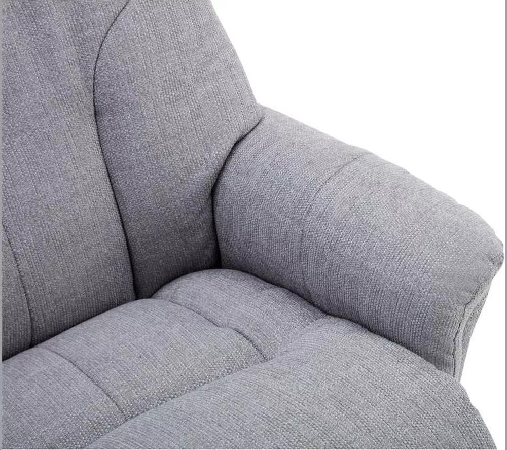 TEKNIK Denver Luxury Fabric Reclining Executive Chair with Footstool - Light Grey