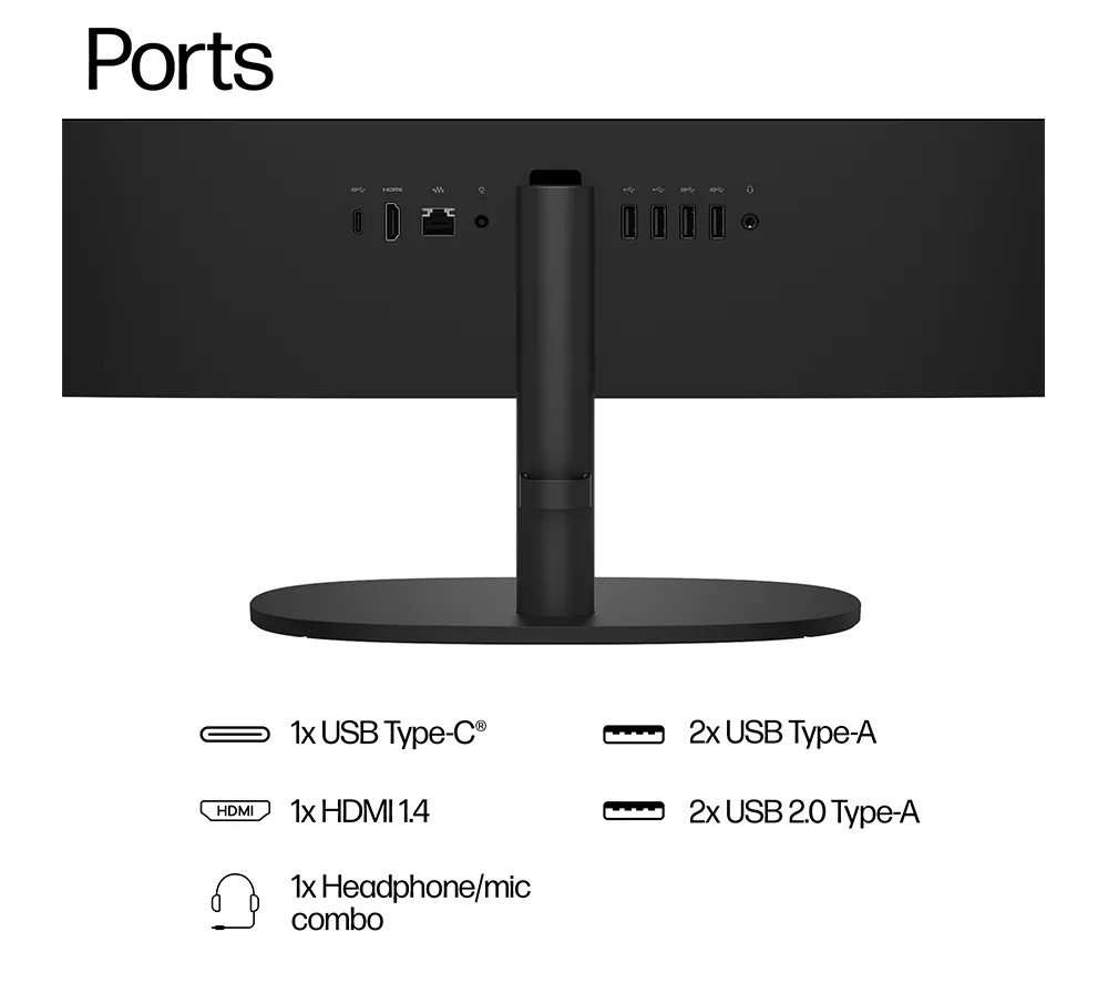 HP 22-dg0003na 21.5" All-in-One PC - Intel® N100, 128 GB UFS, Black
