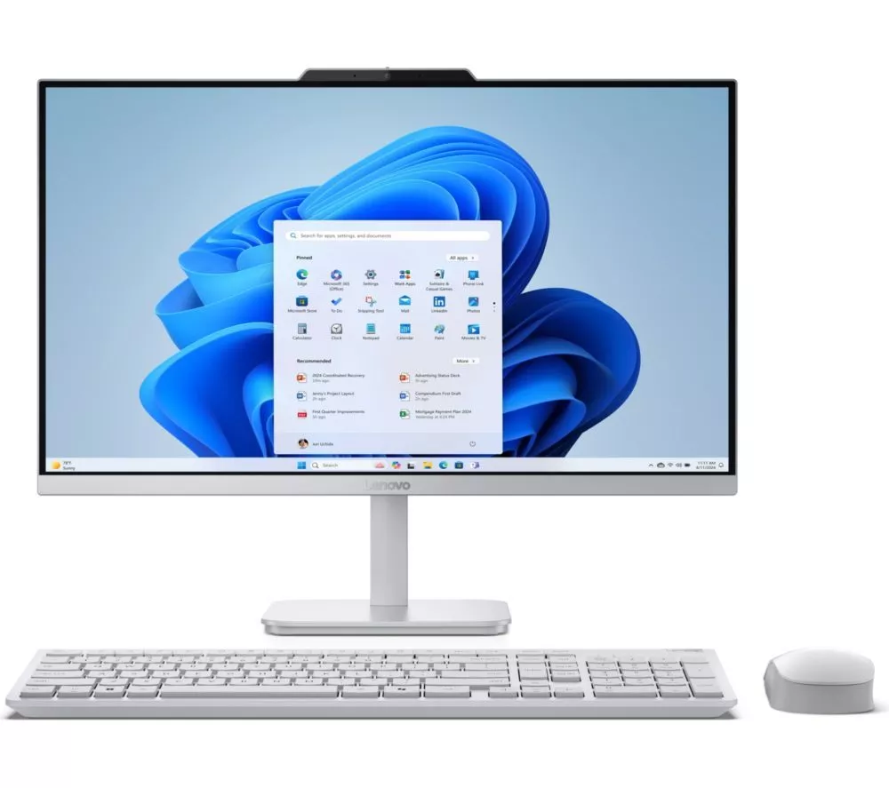 LENOVO A100 23.8" All-in-One PC - Intel® Core i3-N305, 512 GB SSD, Cloud Grey