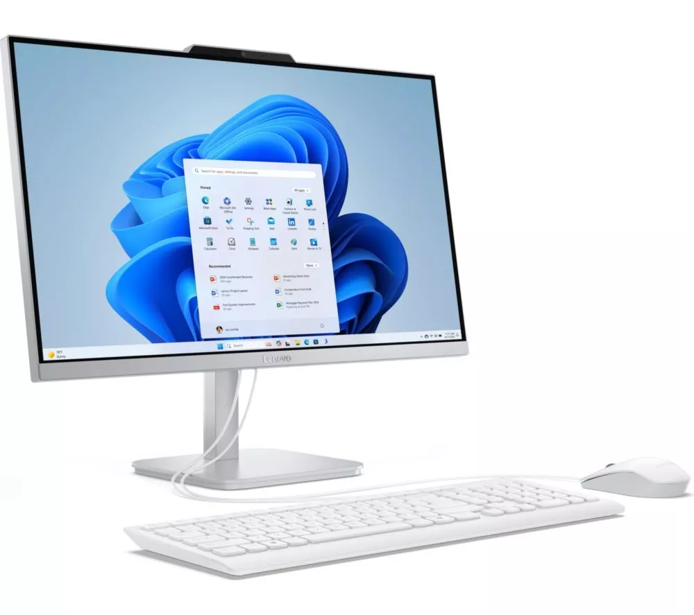 LENOVO A100 23.8" All-in-One PC - Intel® Core i3-N305, 512 GB SSD, Cloud Grey