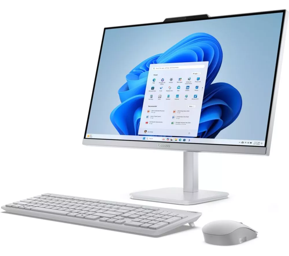 LENOVO A100 23.8" All-in-One PC - Intel® Core i3-N305, 512 GB SSD, Cloud Grey
