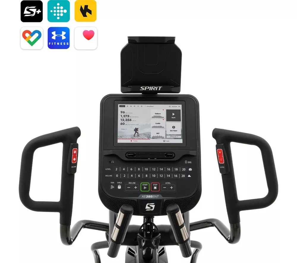 SPIRIT XE395 ENT Smart Bluetooth Elliptical Cross Trainer Machine - Black