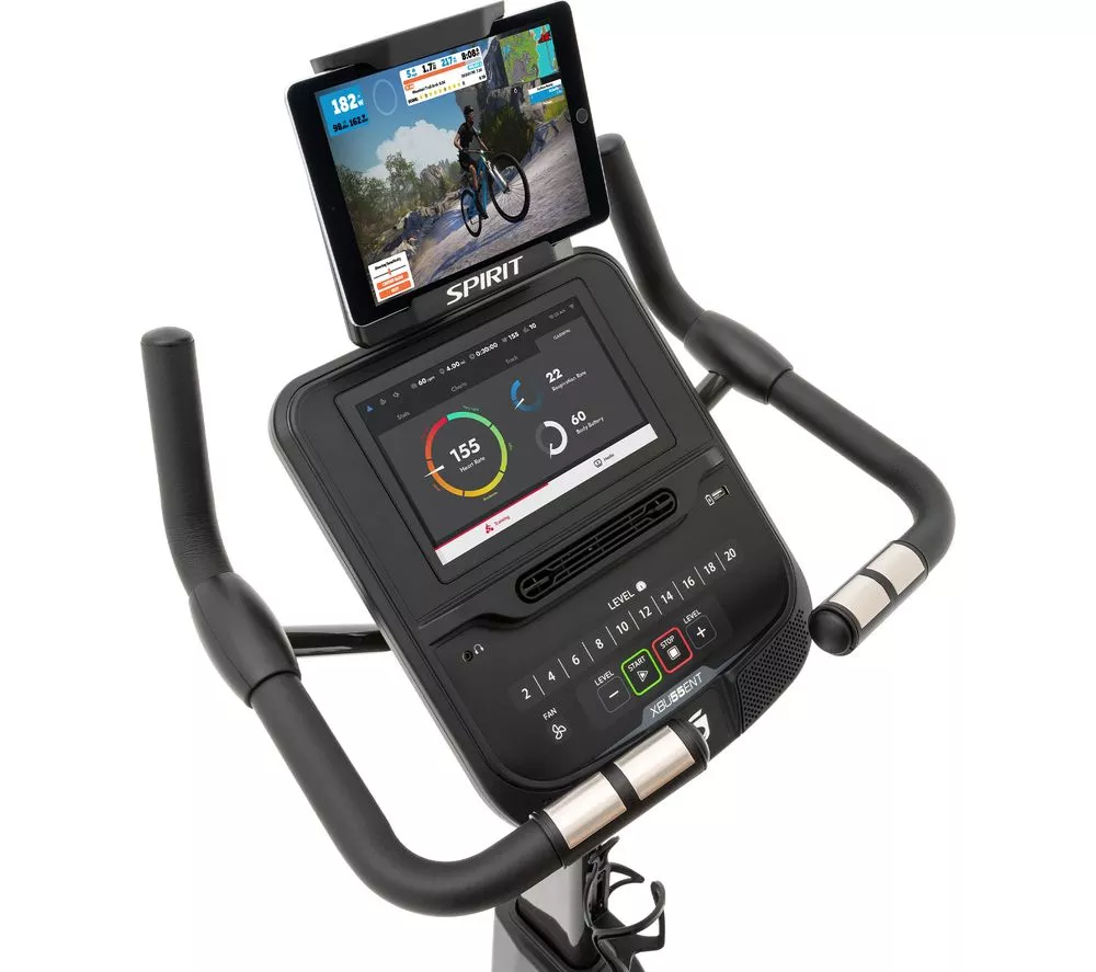SPIRIT XBU55ENT Smart WiFi Upright Exercise Bike - Black
