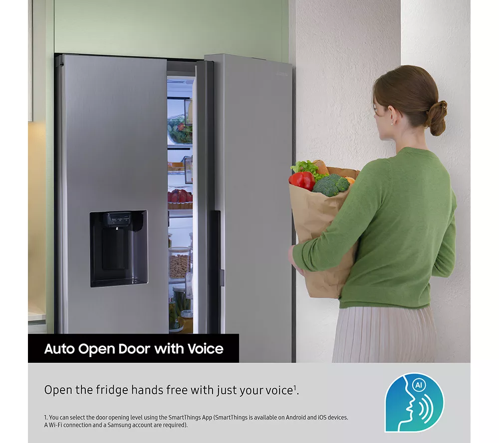 SAMSUNG Bespoke AI Series 8 On-device Bixby RS80F66KBTEU American-Style Fridge Freezer - Silver
