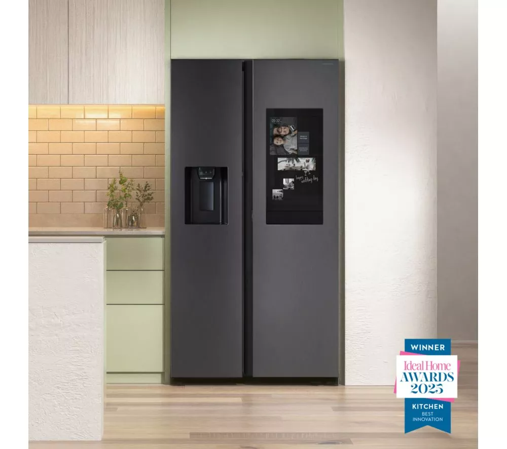 SAMSUNG Bespoke AI Family Hub RS90F66BEFEU American-Style Smart Fridge Freezer with On-device Bixby - Black