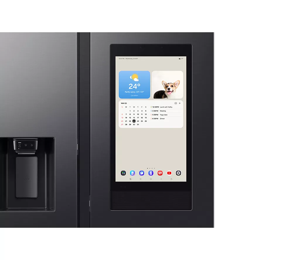 SAMSUNG Bespoke AI Family Hub RS90F66BEFEU American-Style Smart Fridge Freezer with On-device Bixby - Black