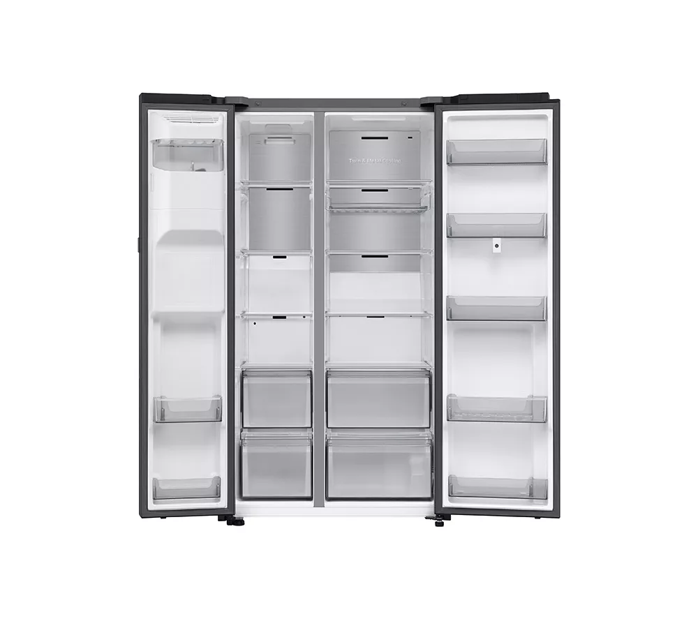 SAMSUNG Bespoke AI Family Hub RS90F66BEFEU American-Style Smart Fridge Freezer with On-device Bixby - Black