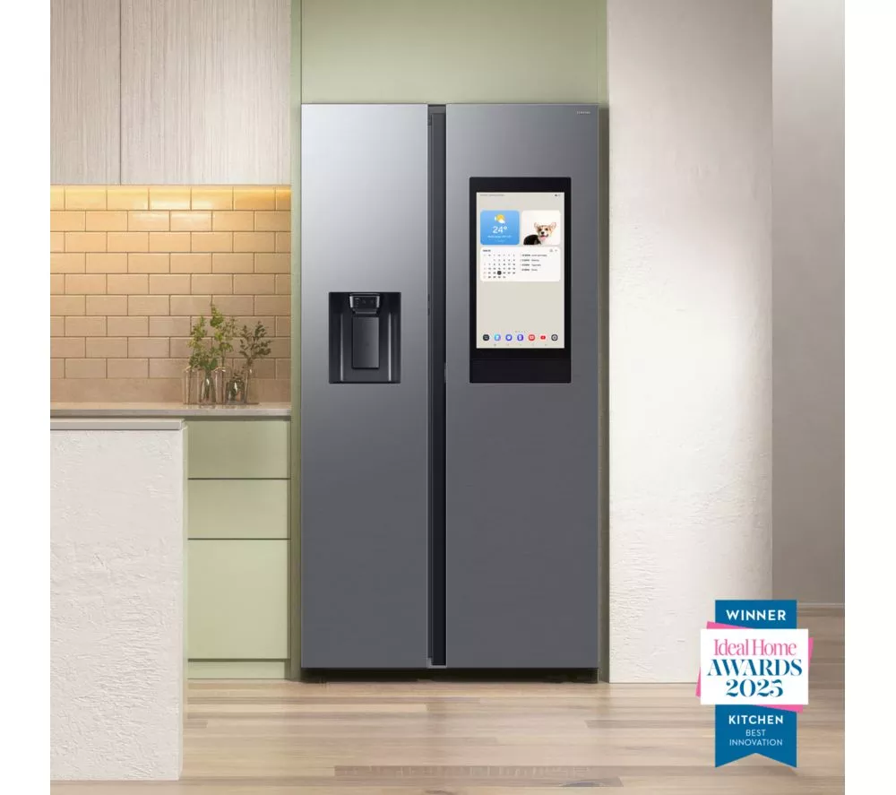 SAMSUNG Bespoke AI Family Hub RS90F66BETEU American-Style Smart Fridge Freezer - Silver