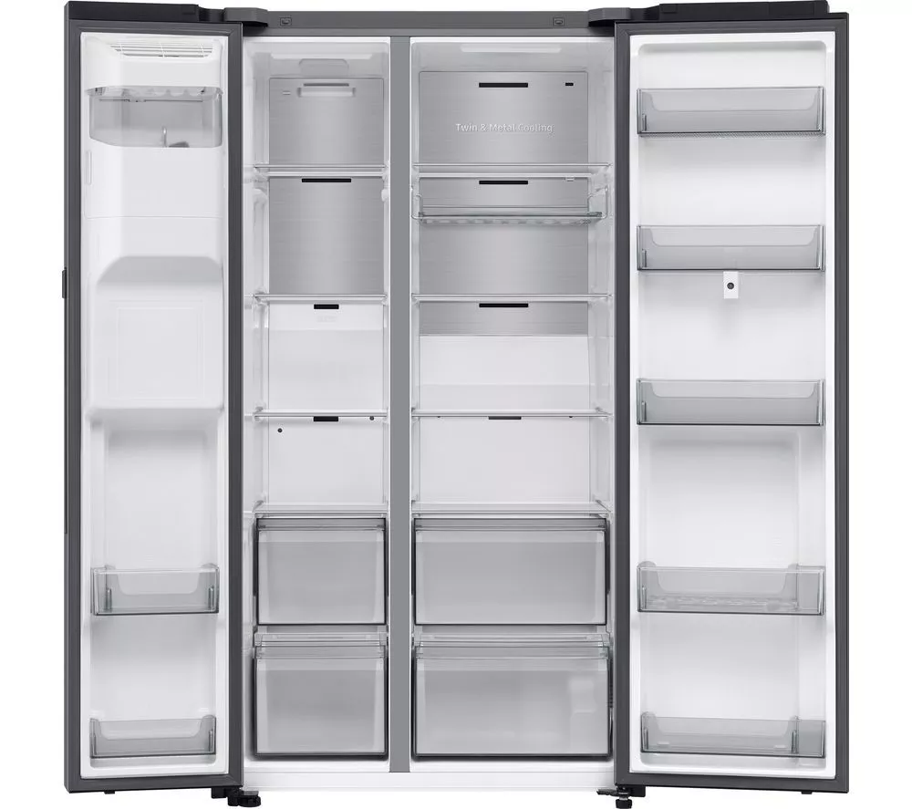 SAMSUNG Bespoke AI Family Hub RS90F66BETEU American-Style Smart Fridge Freezer - Silver