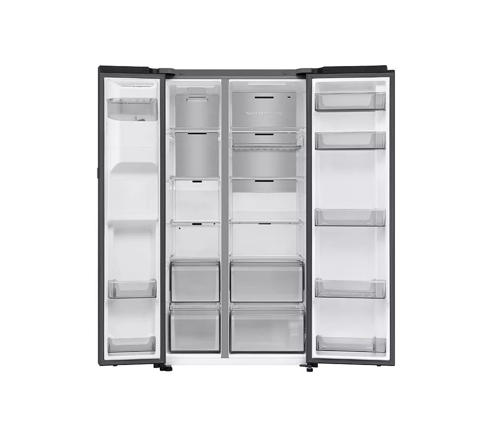 SAMSUNG Bespoke AI Series 8 On-device Bixby RS80F66KBFEU American-Style Fridge Freezer - Black