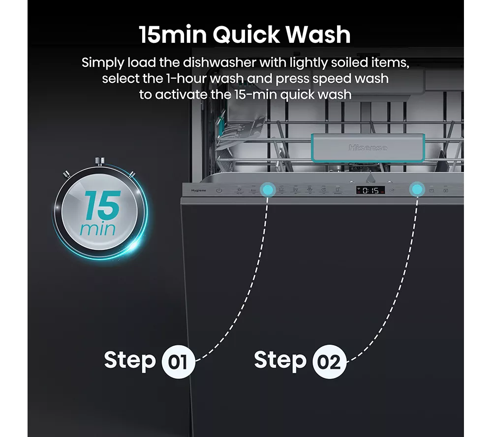 HISENSE HV673A60UK Full-size Fully Integrated WiFi-enabled Dishwasher
