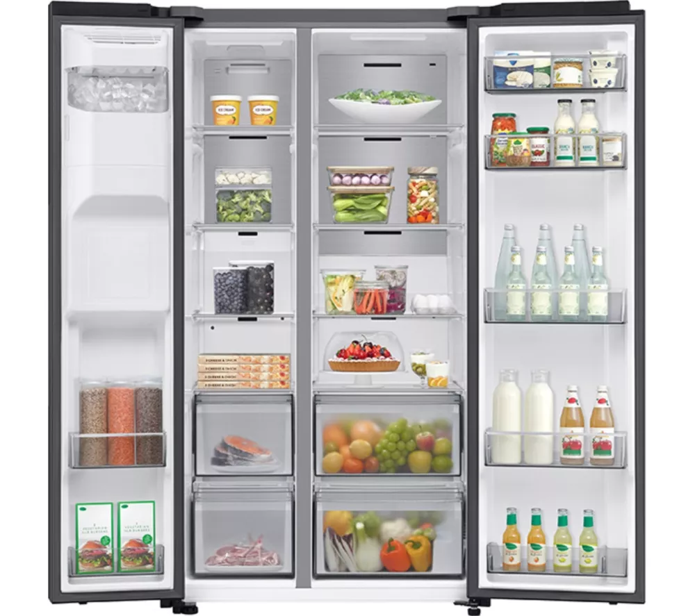 SAMSUNG Bespoke AI Series 7 SpaceMax RS70F66KCFEU American-Style Fridge Freezer - Black