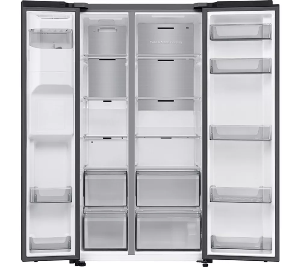 SAMSUNG Bespoke AI Series 7 SpaceMax RS70F66KCFEU American-Style Fridge Freezer - Black