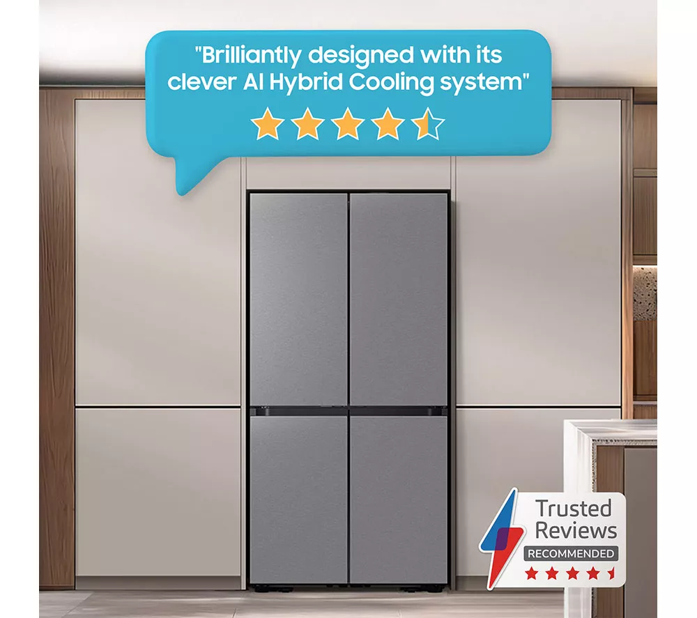 SAMSUNG Bespoke AI Series 8 SpaceMax RM70F67RDREU 669L Smart Fridge Freezer - Stainless Steel