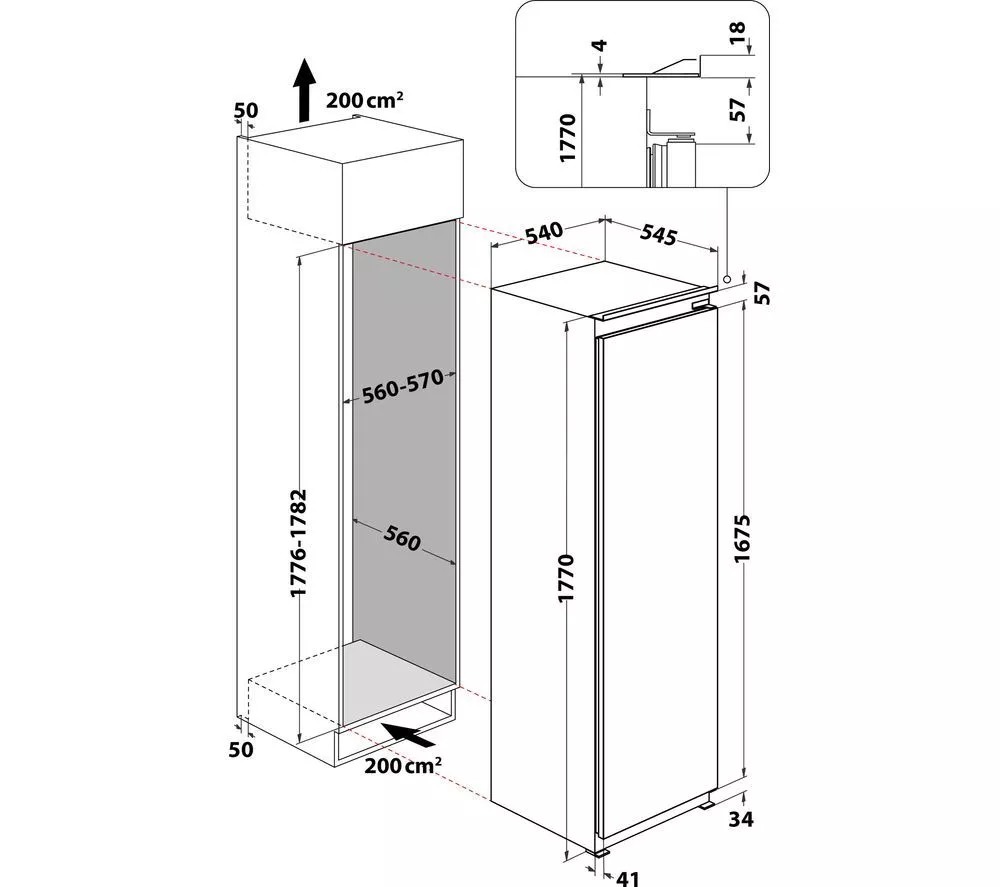 HOTPOINT HTSD18A011A1 Integrated Tall Fridge - Sliding Hinge