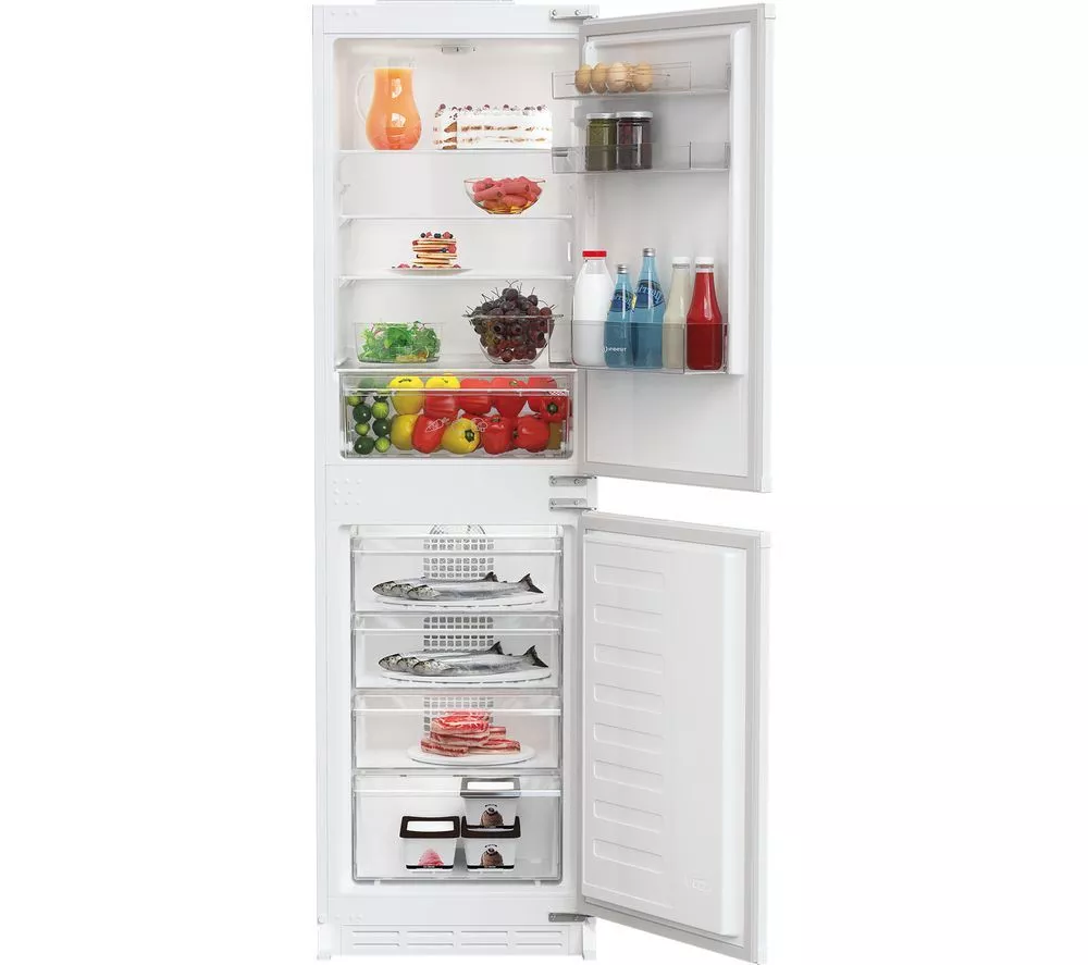 INDESIT No Frost KINH 1261B4 UK Integrated 50/50 Fridge Freezer - Sliding hinge
