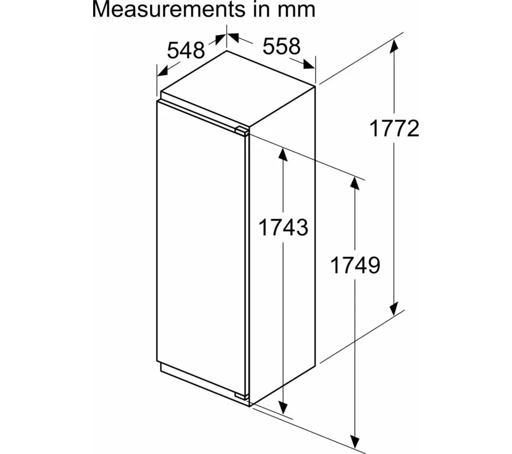 BOSCH Series 4 KIR81VFE0G Integrated Tall Fridge - Fixed Hinge