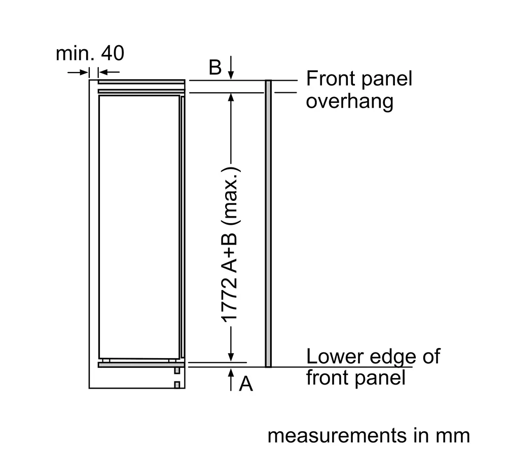 NEFF N30 KI1811SE0G Integrated Tall Fridge - Sliding Hinge