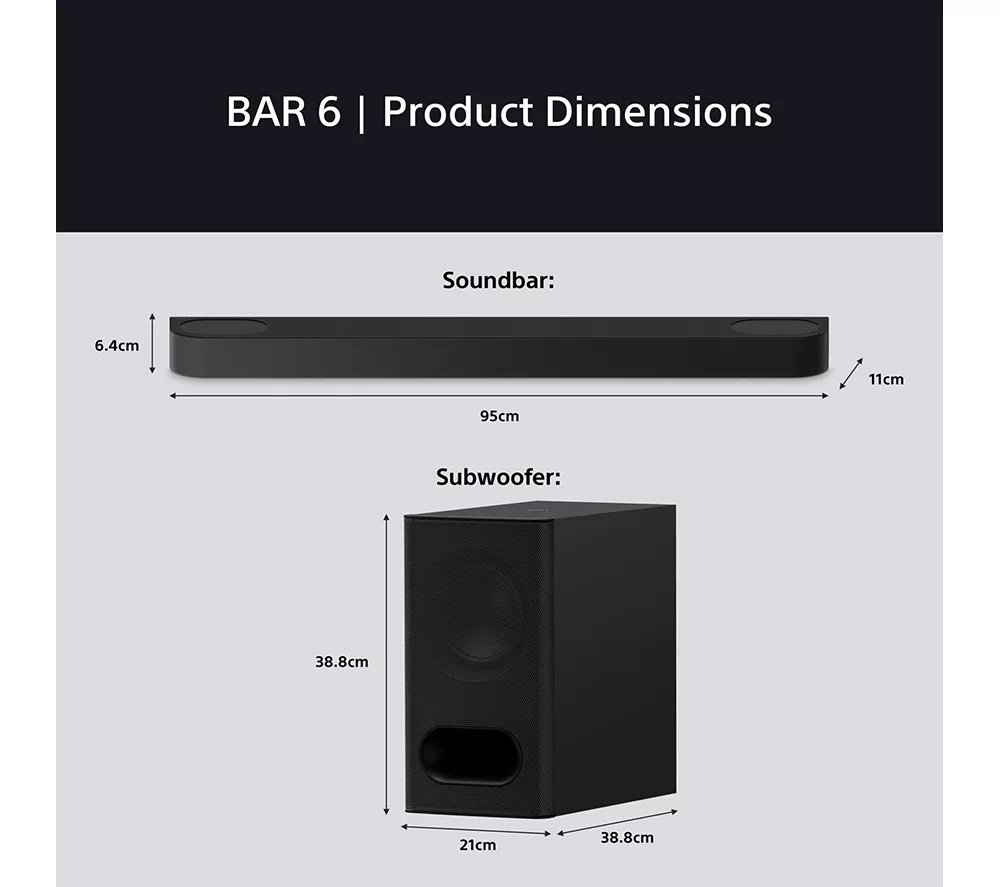 SONY BRAVIA Theatre Bar 6 3.1.2 Sound Bar with Dolby Atmos