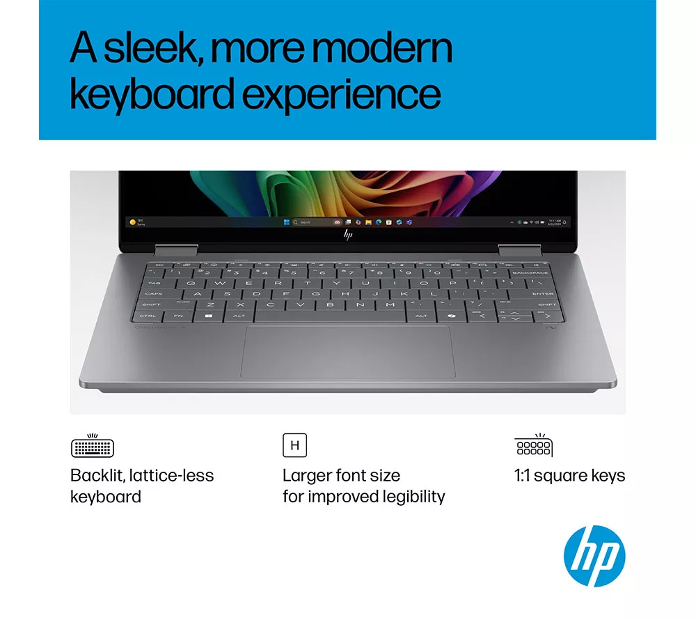 HP OmniBook X Flip NGAI 14" 2 in 1 Laptop - AMD Ryzen AI 7, 1 TB SSD, Meteor Silver