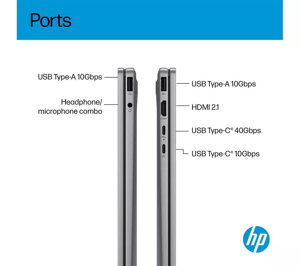 HP OmniBook X Flip NGAI 14" 2 in 1 Laptop - AMD Ryzen AI 7, 1 TB SSD, Meteor Silver