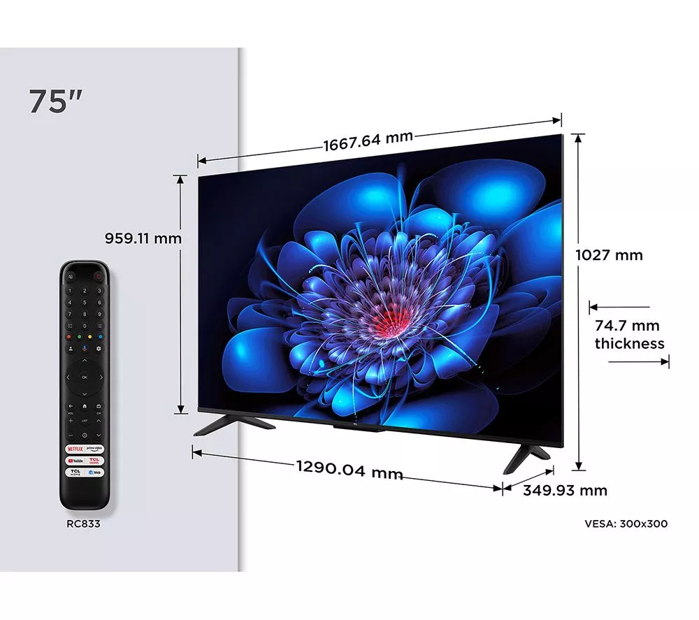 TCL 75P6K-UK 75" Smart 4K Ultra HD HDR LED TV