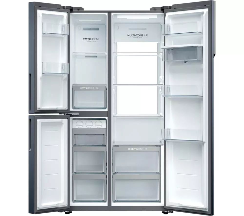 HAIER Series 7 HSPR79F18EWMB American-Style Fridge Freezer - Brushed Black