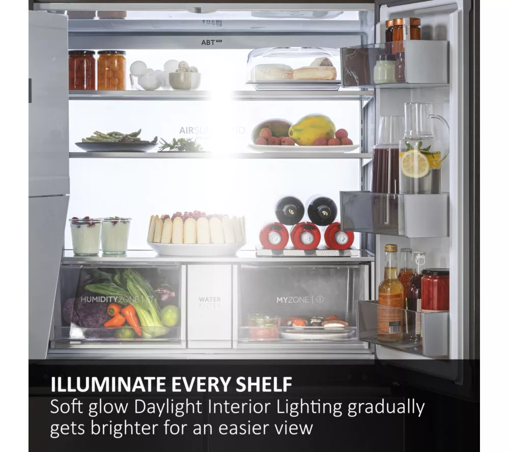 HAIER Series 7 HSPR79F18EWMB American-Style Fridge Freezer - Brushed Black