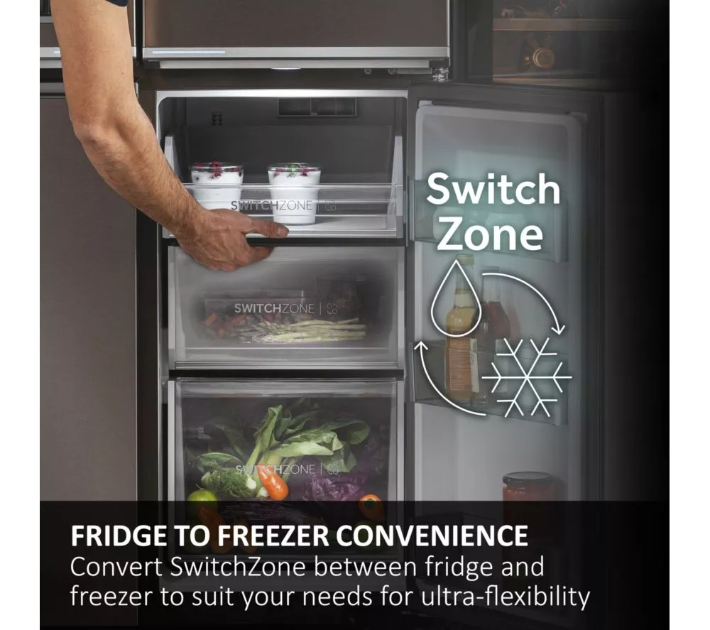 HAIER Series 7 HSPR79F18EWMB American-Style Fridge Freezer - Brushed Black