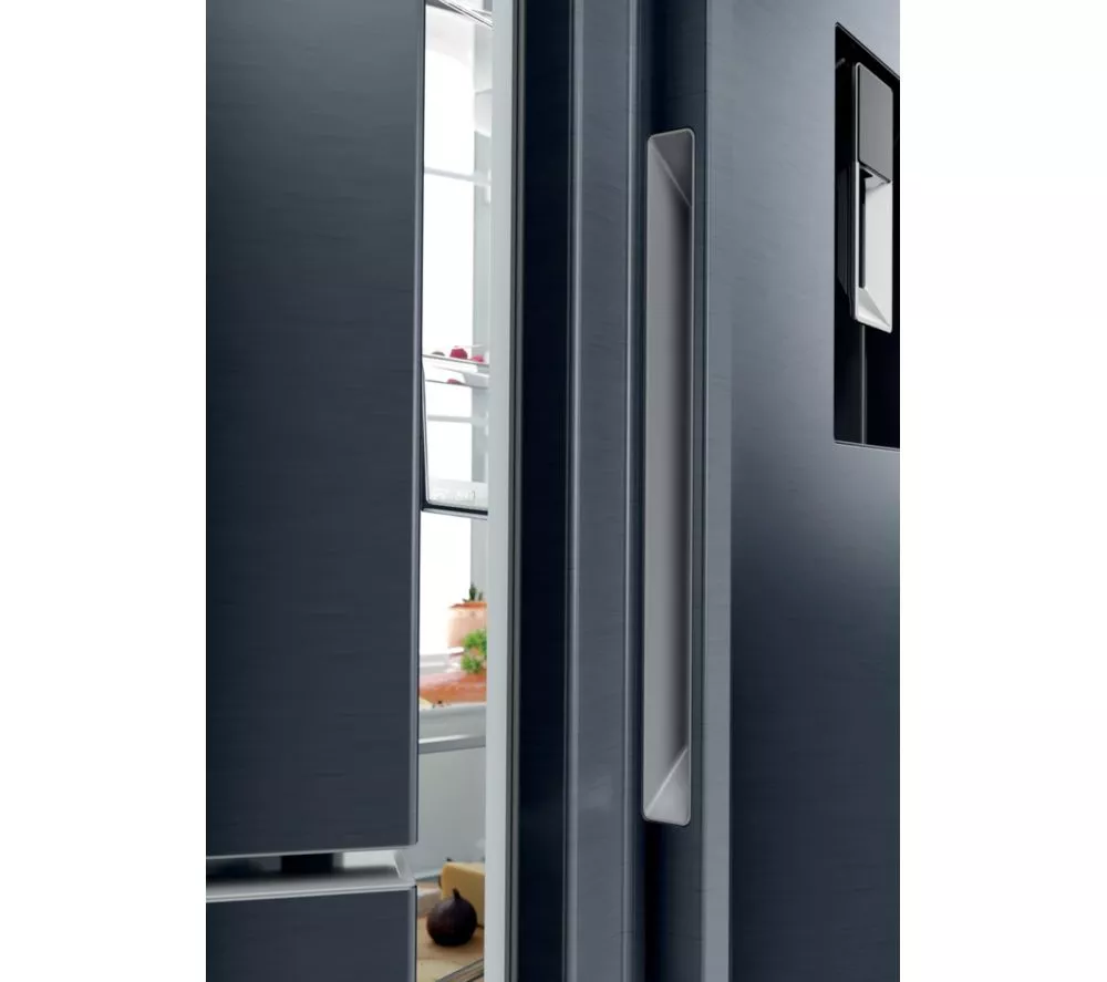 HAIER Series 7 HSPR79F18EWMB American-Style Fridge Freezer - Brushed Black