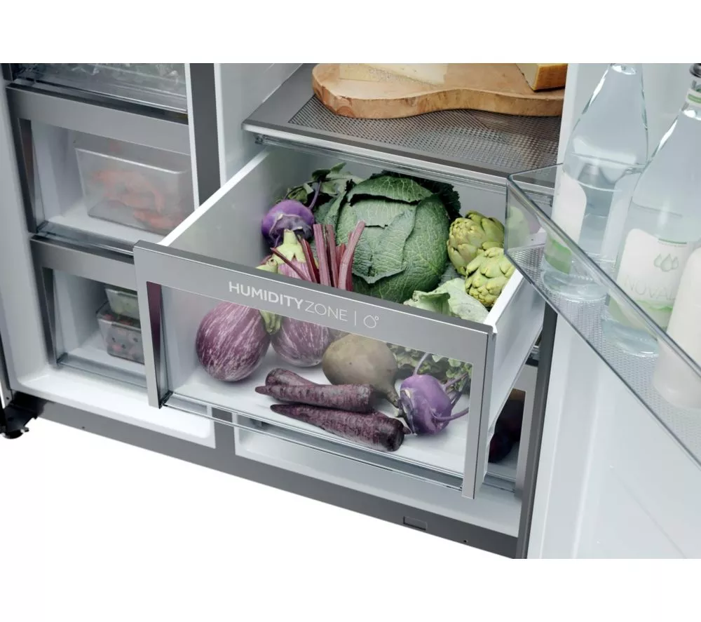 HAIER Series 7 HSPR79F18EWMB American-Style Fridge Freezer - Brushed Black