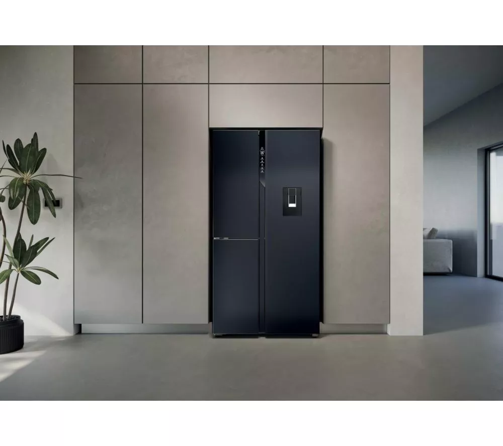 HAIER Series 7 HSPR79F18EWMB American-Style Fridge Freezer - Brushed Black