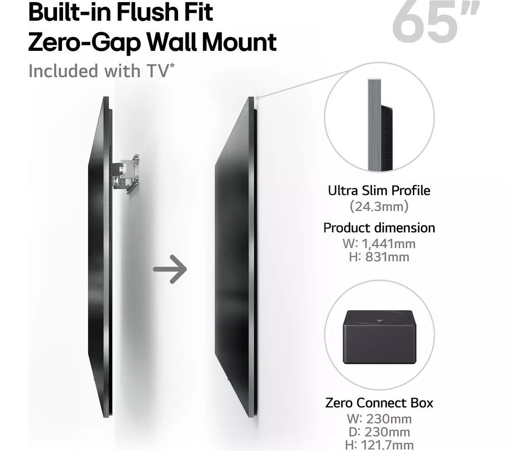 LG M5 65" OLED evo AI 4K HDR True Wireless Smart TV 2025 - OLED65M59LA