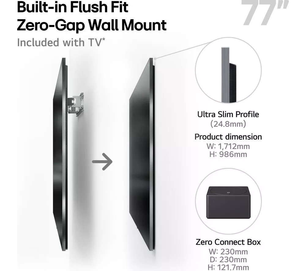 LG M5 77" OLED evo AI 4K HDR True Wireless Smart TV 2025 - OLED77M59LA