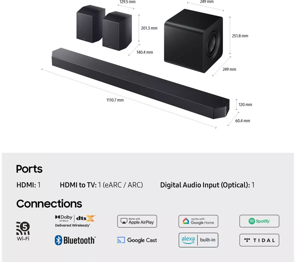 SAMSUNG HW-Q930F/XU 9.1.4 Wireless Sound Bar with Dolby Atmos & DTS Virtual:X
