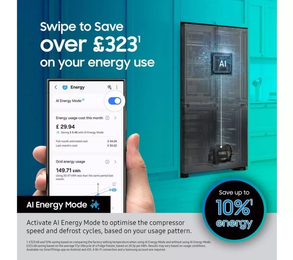 SAMSUNG Series 6 SpaceMax RS70F64KEFEU American-Style Smart Fridge Freezer - Black