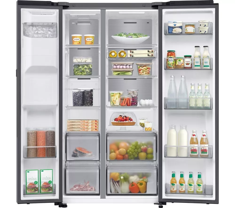 SAMSUNG Bespoke AI Series 9 AI Home RS90F64EDTEU American-Style Smart Fridge Freezer - Silver