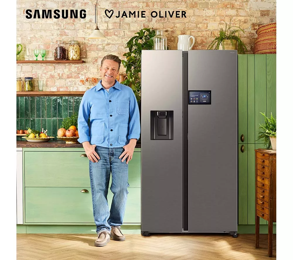 SAMSUNG Bespoke AI Series 9 AI Home RS90F64EDTEU American-Style Smart Fridge Freezer - Silver