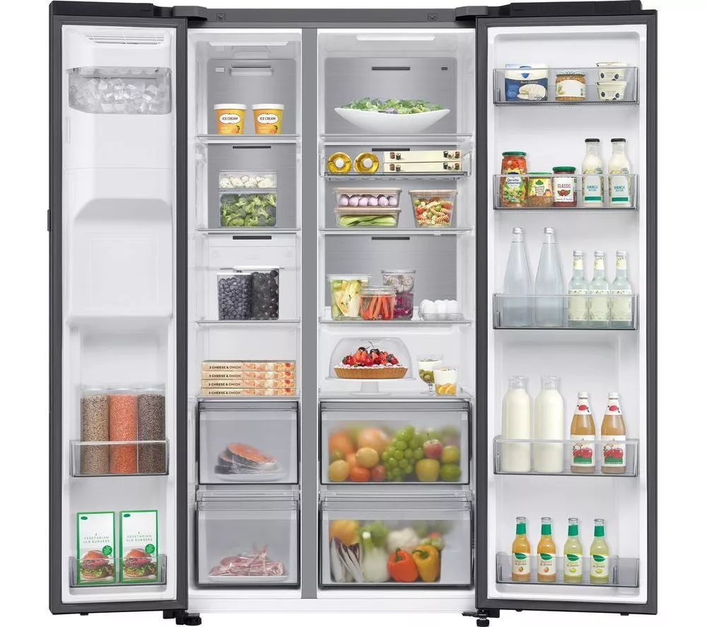 SAMSUNG Bespoke AI Series 9 AI Home RS90F64EDFEU American-Style Smart Fridge Freezer - Black